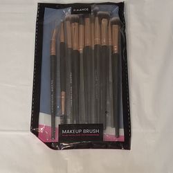 Set of 12 Pink Metallic Makeup Eye Brushes for blending and contour