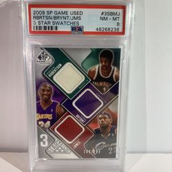 2009-10 LeBRON JAMES/KOBE BRYANT/OSCAR ROBERTSON SP GAME USED 3 STAR