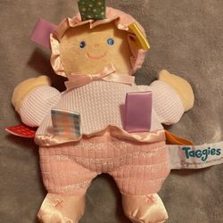 Mary Meyer Taggies Signature Collection Plush Baby Pink Doll Toy Thermal Top