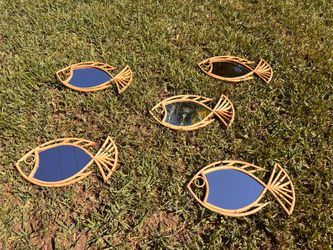 Wood fish with mirrors