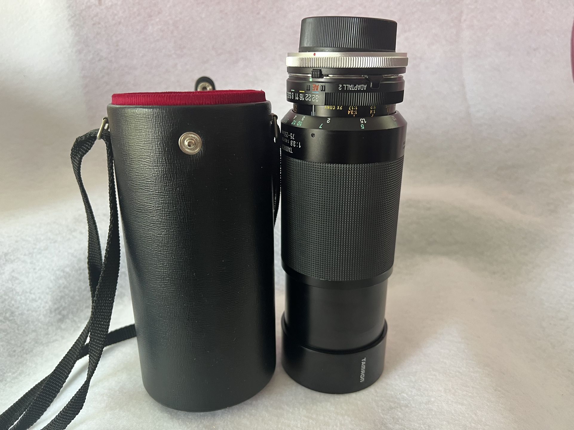 Tamron Adaptall 2 For Canon Tele Macro 75-250mm 1:3.8 Zoom lens W/Case