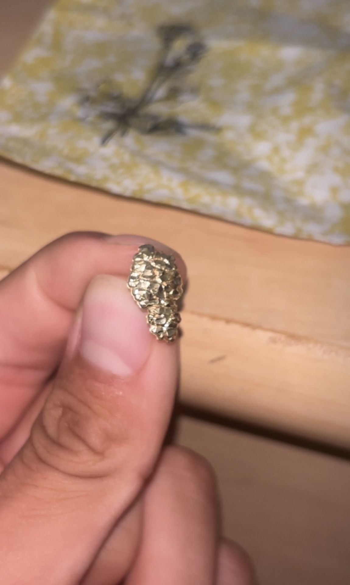 Gold Nugget Earing