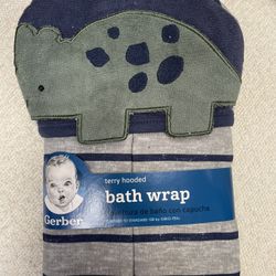 Gerber Baby Terry Hooded Dinosaur Bath Wrap