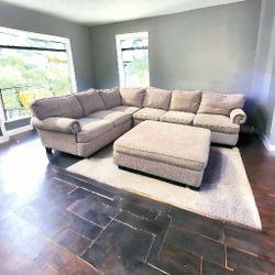 Big Sectional Sofa with Ottoman