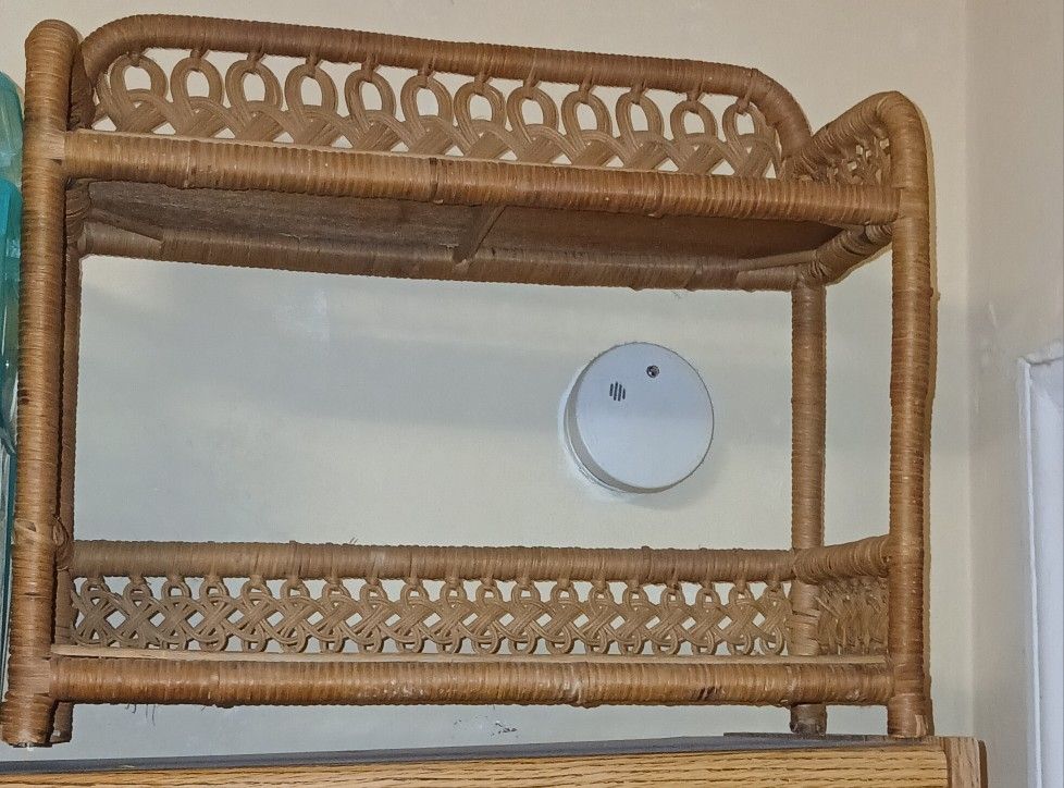 Rare Vintage Rattan  Wicker Shelf