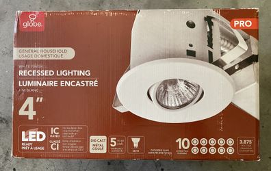 Globe Electric 4 in. White Dimmable Recessed New Construction and Remodel Lighting Kit (10-Pack)