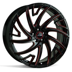 🔥 22X8 WENC103-3916 GLOSS BLACK / RED MILLING WENC103-3916 SALE! WENC103-3916 54 IN STOCK Wheels 🔥
