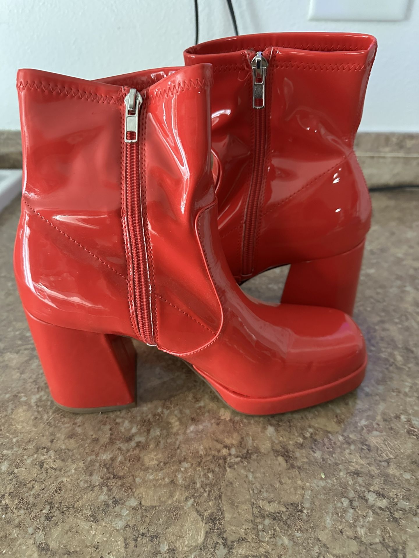 Platform Vinyl Boots 