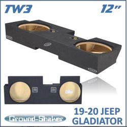 Black 12" Dual Sealed Jl Tw3 Sub Box, Fits 2019-2020 Jeep Gladiator