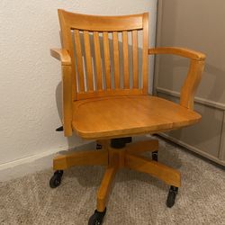 Real Wood Rolling Desk Office Chair