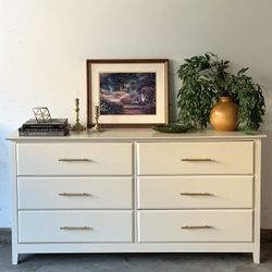 Cream Six Drawer Dresser