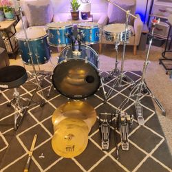 Pdp By DW 5 Pc Drum set Complete Cymbals Stands Throne Double Bass Pedals Ready To Play Bateria 