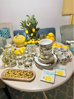 🍋 Lemon-Themed Kitchen & Dining Set/Decor