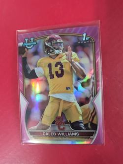Caleb Williams 1st Bowman U Pink Refractor Card