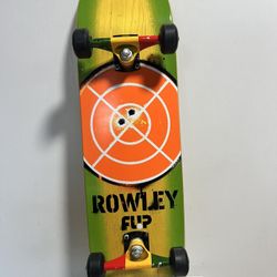 Geoff Rowley Flip Skate Board Rare Rasta Style Bulls Eye Complete 