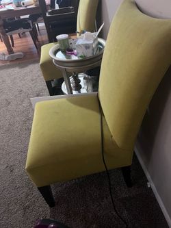 Set of 2 Yellow Accent Chairs