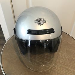 Harley Davidson Motorcycle Helmet, Jet Face Shield, Diamond Ice.