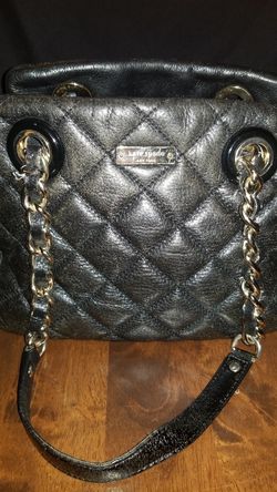 Kate Spade Black and Gold Diamond Stich Purse