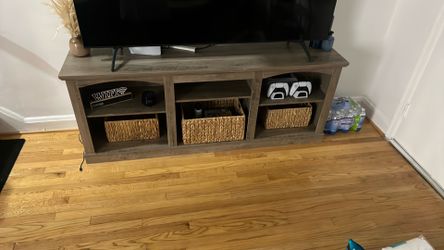 Washed grey color tv stand