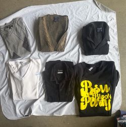 Mixed Men's Sweaters and Shirts Bundle – 6 Pieces