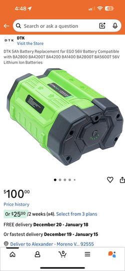  Replacement Battery Lithium Ion 