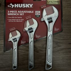 Husky 3-piece Adjustable Wrench Set
