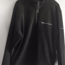 iPod Men Army Green Half Zip Sweatshirt. L