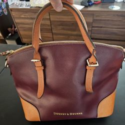 Dooney & Bourke Two Tone Leather Large Satchel Bag Purse