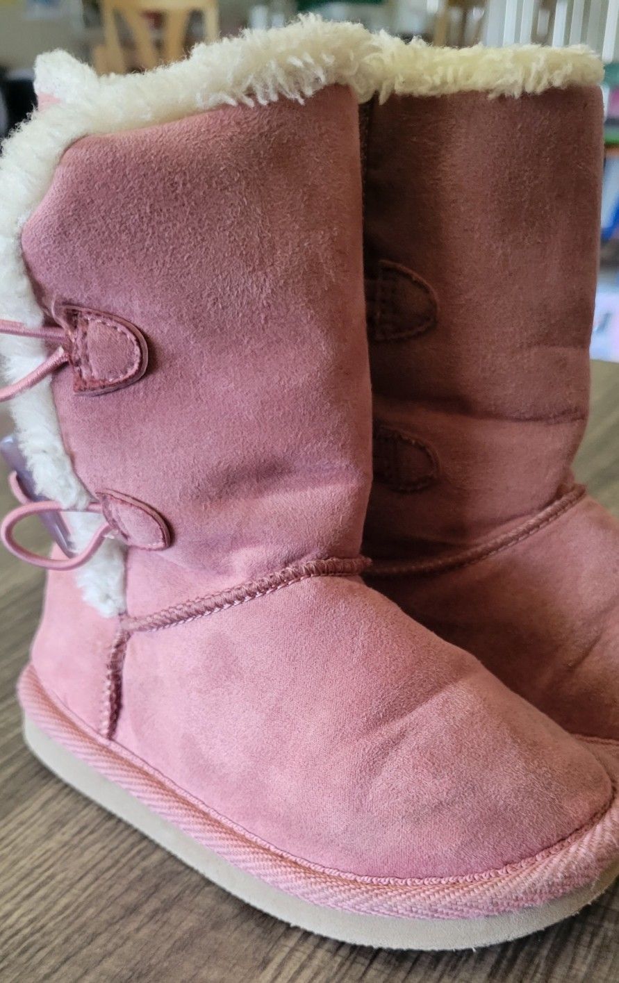 Pink Fuzzy Girls Boots