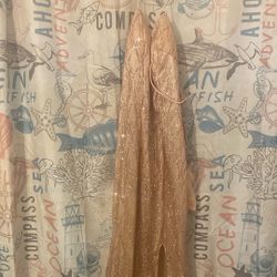 Pink Prom Dress Long Glittery /leg Split 