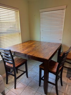 Solid Wood Counter-Height Dining Set (with Built-In Butterfly Leaf!)