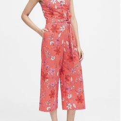 Brand new woman’s Banana Republic brand Orange floral cropped jumpsuit up for sale