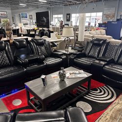 Stunning Reclining 3Pc Sofa Set! $1999 🖤🔥