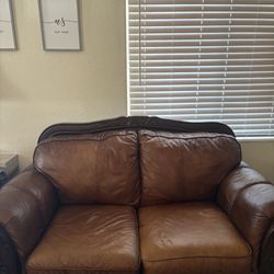 Love Seat And Sofa. Leather 
