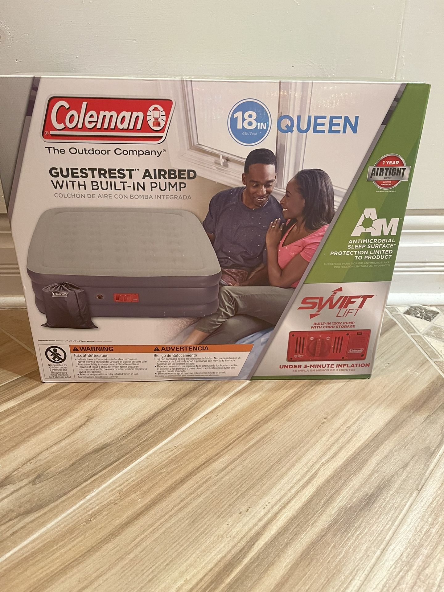 Coleman Guestrest Airbed w/ BuiltIn Pump Queen 18 in. for Sale in