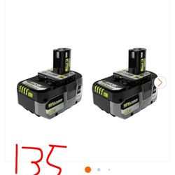 2 New Ryobi HP 4ah 18v High Performance Batteries 