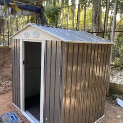 $250!!! Metal L 4’x W 6.5’ x H 6’ Storage Shed Yard Lawn Garden tools 4x6 storage