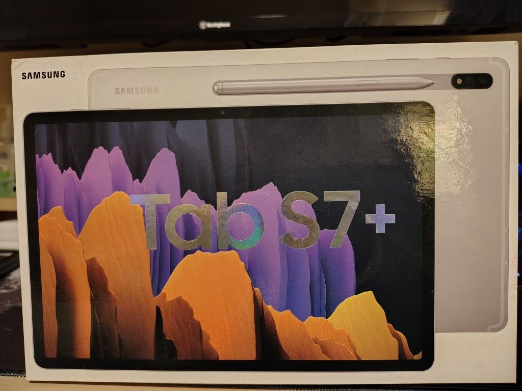 Galaxy Tab S7+ 12.4 Inch Screen. Mint Condition Like New. Keyboard Folio and Glass protector
