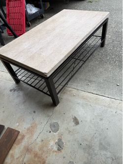 Coffee table  L 50 1/4 W 28 1/4 H 18 1/2 End Table 27x24 H 26.                    table