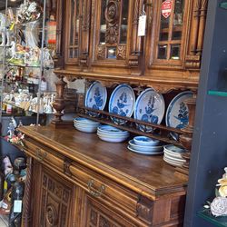 ANTIQUE FRENCH GOTHIC CARVED WALNUT SIDEBOARD