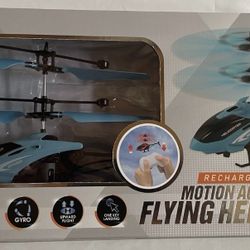 Vistatech Rechargeable Motion Activated Rechargeable Flying Helicopter Blue New