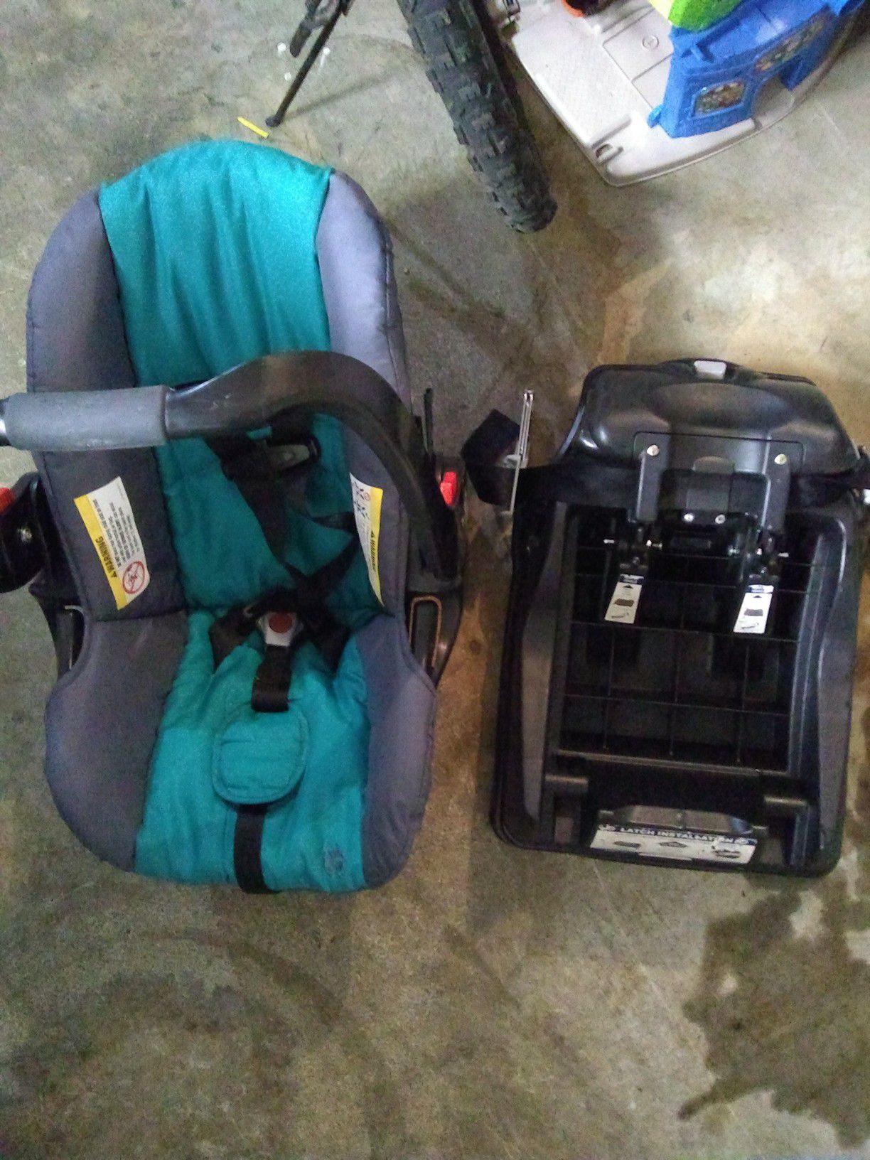 Car seat with detachable base.