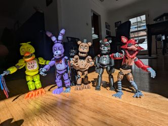 3D Printed FNAF characters acrylic painted.
