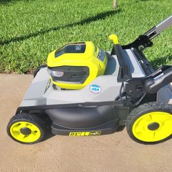 RYOBI 40V 21"  SELF-PROPELLED LAWN MOWER WITH 2  6AH BATTERIES, DOUBLE  BLADES (Retail $855)