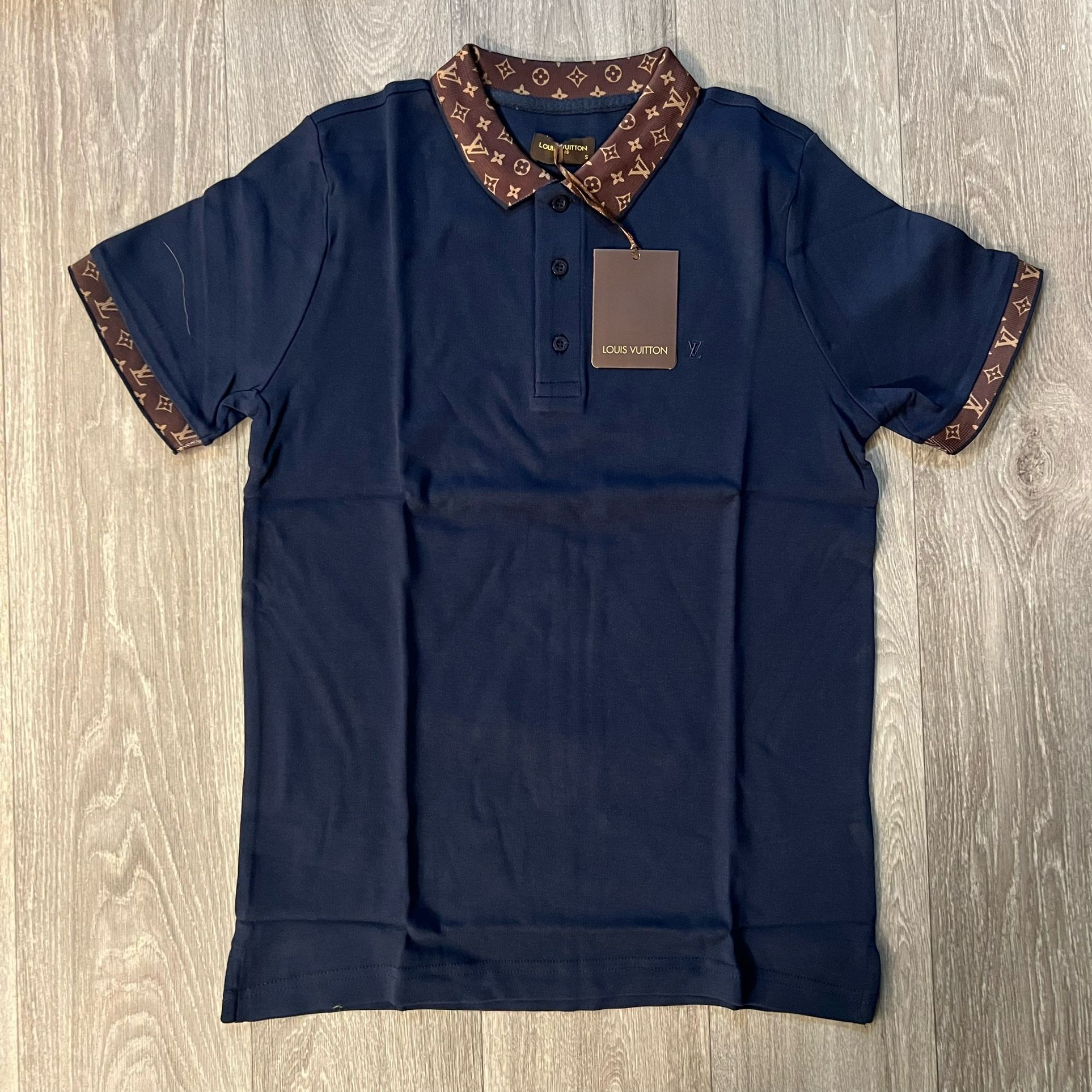 New With Tag Louis Vuitton Navy Blue Small Size Man Polo T-shirt