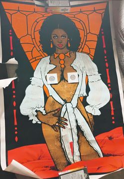 Vintage 1969 velvet black light poster