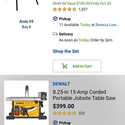 DeWalt 10-in Table Saw With Stand ** NEW **