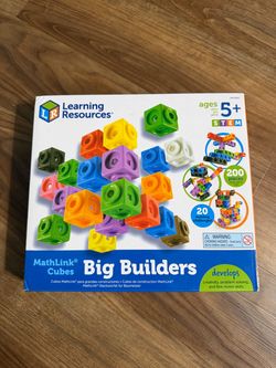 Pending pick up. Learning Resources Mathlink Cubes Big Builders Math Manipulatives for Elementary School, Linking Cubes for Kids, Classroom Math Block