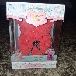 Brand New "Always and Forever" Red Rose Flower Bear with Gift Box