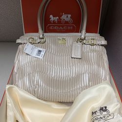 COACH Madison Gathered leather bag - Pearl